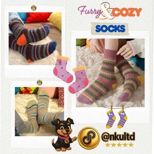 🆕️Cozy Fuzzy Striped Socks 3-Pack | Soft & Warm Fluffy Winter Lounge Socks🧦